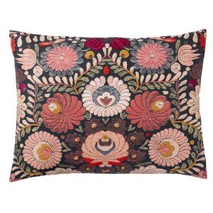 Pottery Barn Helena Embroidered Floral Percale Pillow Sham Cover Standard NEW